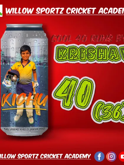 A cool and composed 40 runs from Krishav. We teach our players to stay calm under pressure and build their innings smartly.