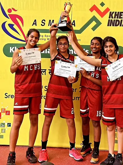 Our U17 girls lifting their trophy after securing 3rd place at the Khelo India 3x3 games, a major national-level achievement.