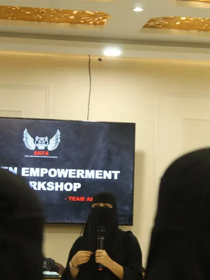 A view from the audience during a seminar session. We create a safe and focused environment for women to learn and grow together.