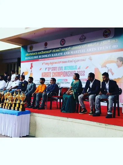 Our esteemed judges and guests of honor overseeing the 11th State Level Interdojo Karate Championship 2022. We ensure our competitions are judged with the highest standards of fairness and expertise.