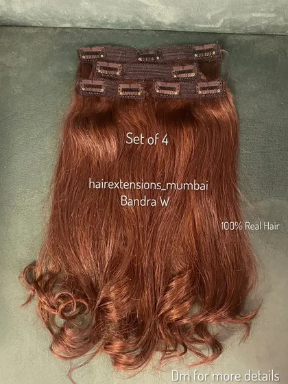 A set of 4 clip-on extensions with a soft wave. We offer all types of lengths, textures, and colors to meet your needs.