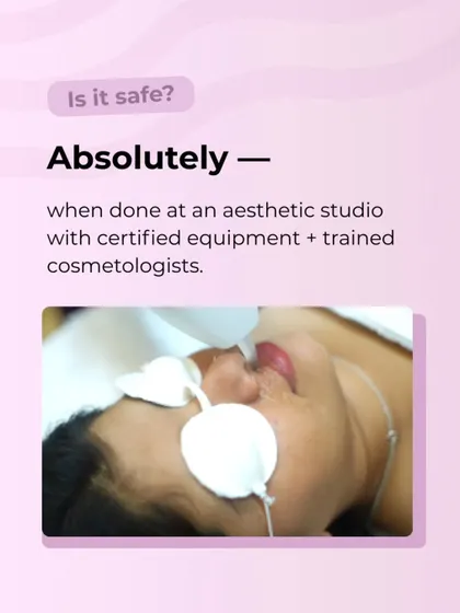 Is it safe for teens? Absolutely, when done at a professional aesthetic studio with certified equipment and trained cosmetologists like ours.