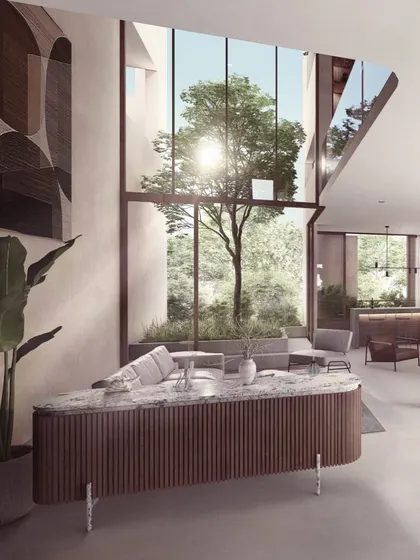 A central courtyard acts as the green heart of this home, bringing a mature tree and natural sunlight deep into the living space. This design choice exemplifies our belief that nature should not just surround a home, but be an integral part of its daily experience.