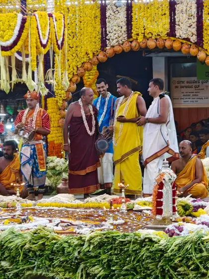 The vaidyas and other ritual participants at the Nagamandala, a tradition deeply rooted in the Tuluva belief that snakes are the original owners of the coastal land.