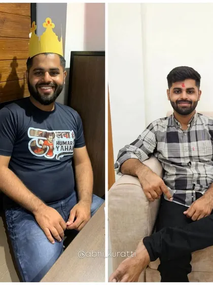 From a sedentary lifestyle to an active one. This is the visual proof of Anurag's commitment. He changed his habits and his health followed.