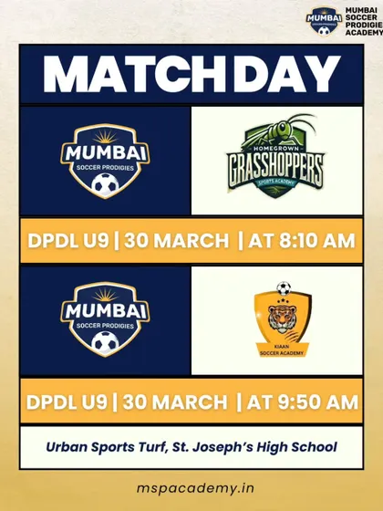 Match day schedule for our U9 DPDL teams.