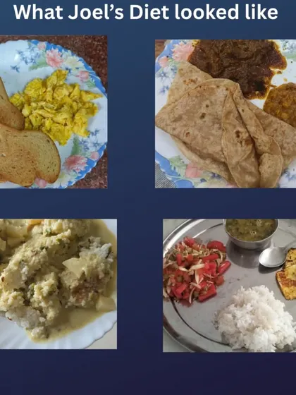 Before joining, Joel was confused by diets like Keto and couldn't stay regular at the gym. Our program provided the accountability he was missing, showing him how to eat what he loves and still lose weight. His diet included simple, balanced meals like you see here.
