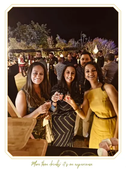 A group of friends sharing a round of shots and a laugh. Our service is all about facilitating moments of connection and celebration.