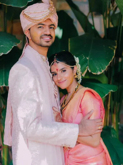 A duplicate of the couple's warm embrace.