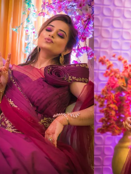 A fun and playful portrait of the Roka bride. Her expression and pose show her excitement and joy on this special day.