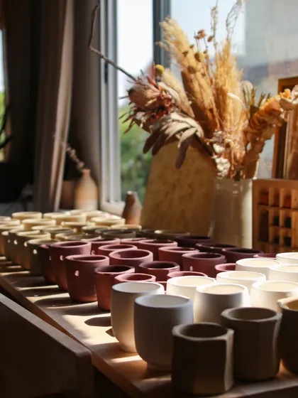 Rows of test pieces drying in the studio, each one a small canvas for my experiments. This project was my way of breaking from routine and rediscovering the joy of simply making and learning from the clay.