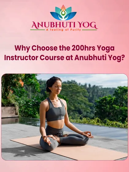 A visual summary of why you should choose our 200-hour course. The serene image of a woman in Padmasana reflects the peace and focus that you will cultivate during your training with us.