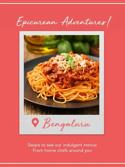 Embark on an epicurean adventure with our wholesome flavours. This image highlights a classic Spaghetti Bolognese, cooked to perfection by our home chefs for a comforting and satisfying meal.