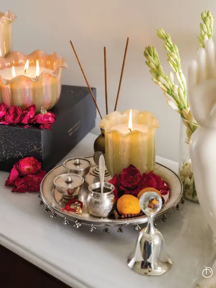 To rituals forever cherished and promises eternally held. This image captures the essence of Raksha Bandhan, with my Zen Lotus candles adding a sacred glow to the traditional pooja thali, rekindling the purest sibling bond.