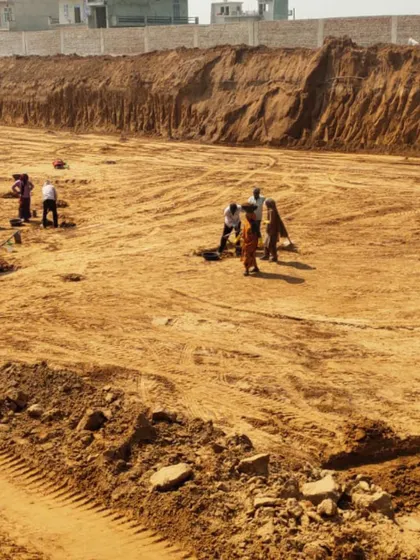 The initial earthwork and site preparation at AWE India School. Every project begins with a deep understanding of the land it will be built upon.