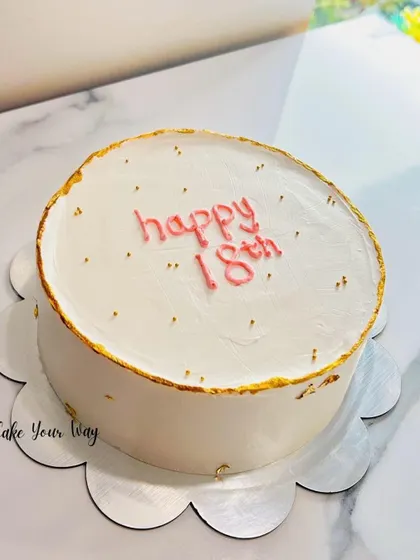 A simple and elegant minimalist cake to celebrate turning 18.