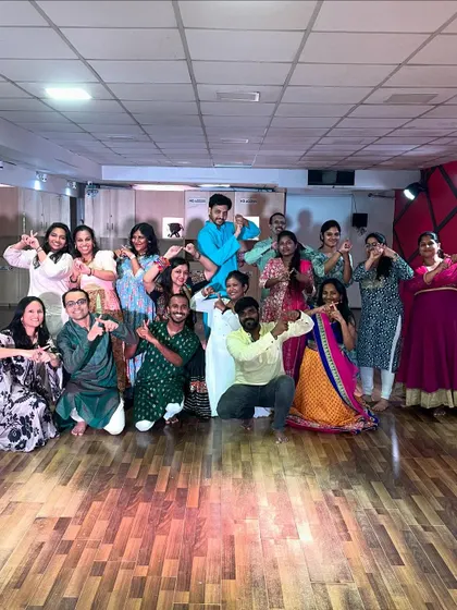 A photo from our Garba Night celebration. It's wonderful to see our students and teachers dressed in traditional attire, celebrating together.