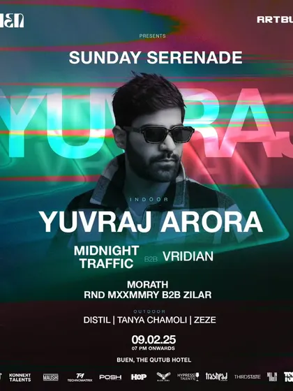 A massive Sunday lineup at Buen, New Delhi. I was on warm-up duties before a huge B2B set, getting the vibe right for the main event.