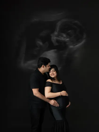 A love story about to start its most beautiful chapter. This is one of my favorite concepts, where we project your baby's ultrasound scan, connecting you with the little one you're so excited to meet.
