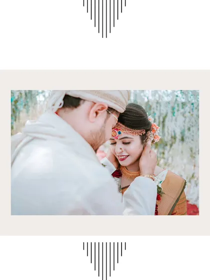 A close-up of the groom gently touching the bride's face, a simple yet powerful expression of love during their wedding ceremony.