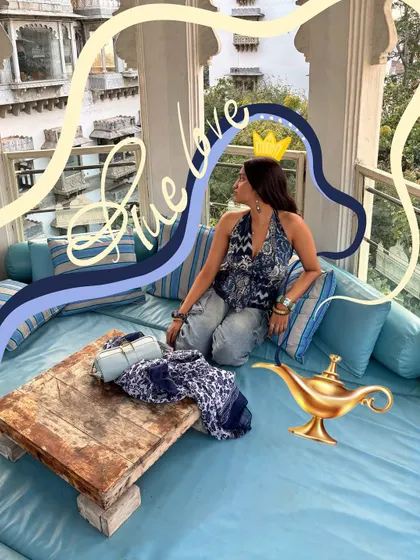 True blue love for Udaipur. I added a crown, a magic lamp, and some blue doodles to this photo to give it a royal, fairytale feel.