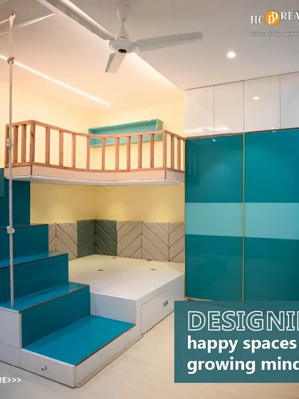 Designing for children is about sparking joy and imagination while ensuring safety and functionality. This custom-designed bunk bed for a kid's room features integrated stairs that double as storage drawers, making the most of the available space and creating a fun, personal zone for play and rest.