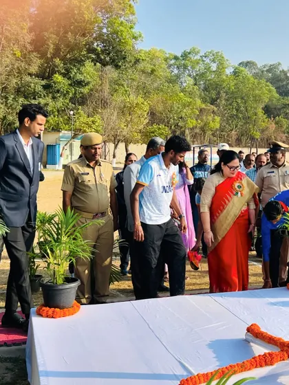 Another angle of the procession, showing the respect and formality of the occasion.