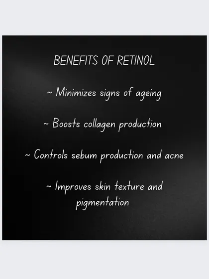 A quick reference for the powerful effects of retinol, from minimizing aging signs to improving pigmentation. It's a true multi-tasker for skin health.