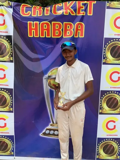 Sanjith Sathis awarded Player of the Match for his incredible unbeaten 222 runs in the Cricket Habba Tournament.