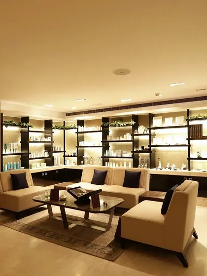Welcome to our serene lounge and consultation area. We have designed our space to be a sanctuary of calm and luxury, where you can relax and discuss your skincare needs with our experts before your treatment begins.