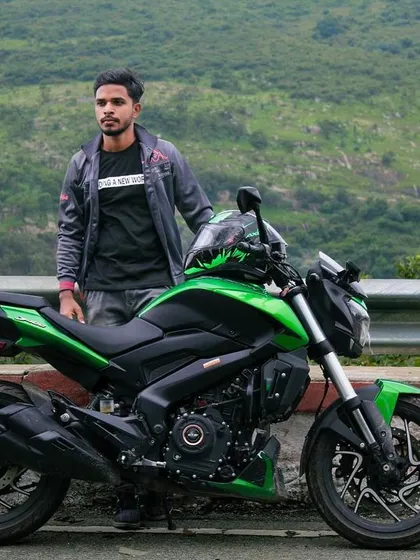 Another shot of a rider and his bike, ready for the Nandi Hills adventure.