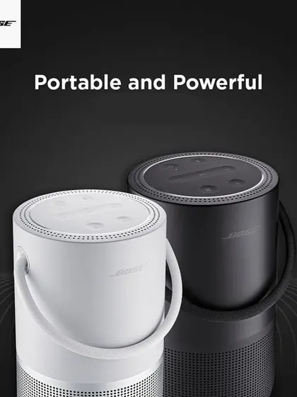Your music shouldn't be confined to one room. The Bose Portable Home Speaker offers a durable, water-resistant design with up to 12 hours of battery life, providing powerful 360-degree sound whether you're in the living room, on the patio, or on the go.