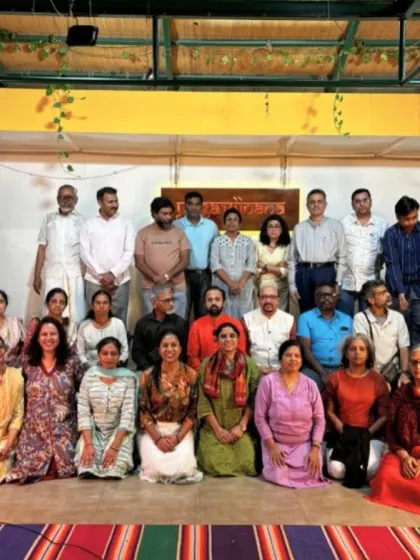 A group photo from our Yoga Vichara talk on the "Neuroscience of Pranayama" by Prof. A G Ramakrishnan. These sessions are part of our foundation's work to explore the science behind yogic practices.