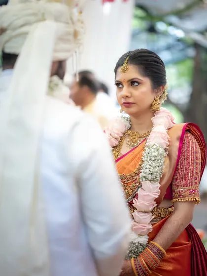 The intensity of the moment is reflected in the bride's gaze as she looks at her groom during the ceremony. I capture these subtle, emotional exchanges that tell the real story.