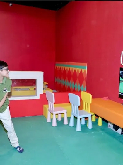 Our private movie theatre doubles as a gaming room, where kids can play their favorite video games on a big screen.