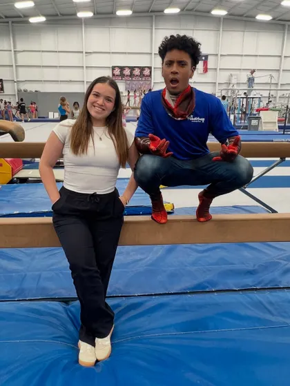 We love to have fun, and sometimes that means our coaches get in on the action! Here's one of our coaches channeling his inner superhero during a themed week. It’s all part of the fun and energetic atmosphere we create at our gym.