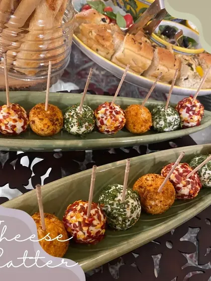 Our assorted cheese hamper is perfect for gifting, showcasing our homemade cheese balls on skewers, ready to be enjoyed at any celebration.