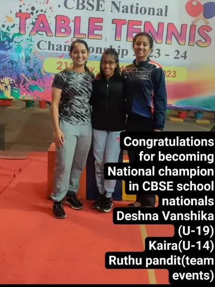 We congratulate our national champions Deshna Vanshika (U-19), Kaira (U-14), and Ruthu Pandit (team events) for their victories at the CBSE School Nationals.