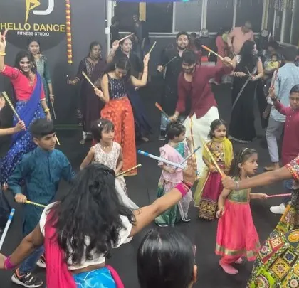 The energy at our Dandiya night is electric! Here you can see our students, both kids and adults, celebrating Navratri together with traditional dance and colorful attire. It's one of the many festive events we host for our studio family.