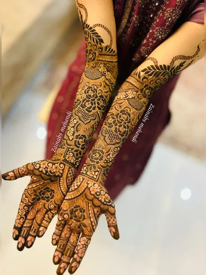 The complete look for this bride, with both arms beautifully adorned.