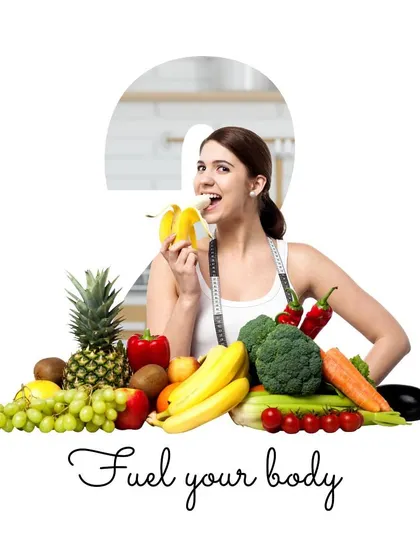 Step 2: Fuel your body. Eating a balanced diet rich in a variety of colorful fruits, vegetables, and lean proteins is essential for optimal health.
