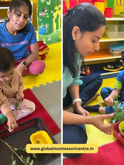 This image captures the gentle guidance of a parent as their child learns a new practical skill, reinforcing the strong home-school connection we value.