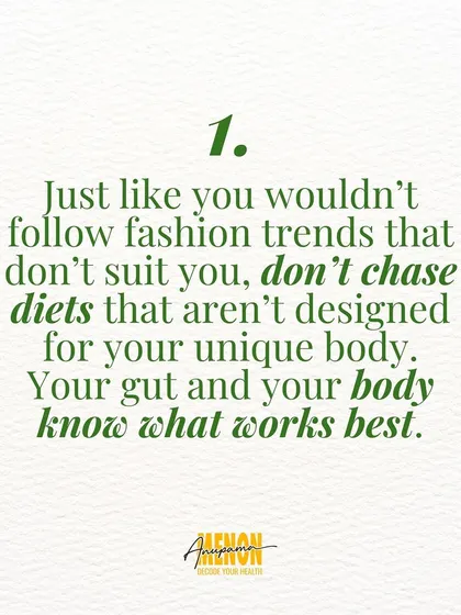 Just like you wouldn't follow fashion trends that don't suit you, don't chase diets that aren't designed for your unique body.