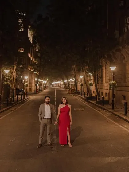 Taking over the streets of Mumbai for a midnight pre-wedding shoot. The empty roads and glowing streetlights create a magical, intimate atmosphere that's impossible to get during the day.