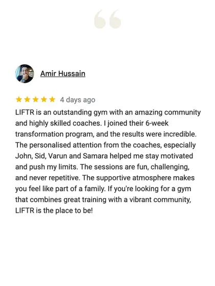 Amir lost 7.6 kgs and 8 inches in 6 weeks. He went from an unhealthy, inactive lifestyle to having a structured routine, balanced eating habits, and higher energy.