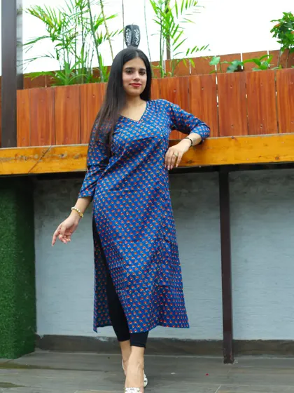 This image for Afsana showcases a different kurta against a clean, neutral backdrop. My goal for brand shoots is to create a consistent look while highlighting the unique features of each product.