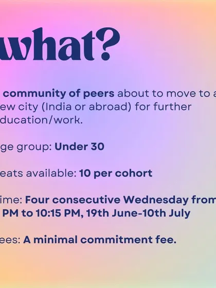 Here are the details for our cohort. It's a small group of 10 peers, meeting weekly for four weeks to learn, share, and grow together. This intimate setting ensures everyone gets personalized attention.