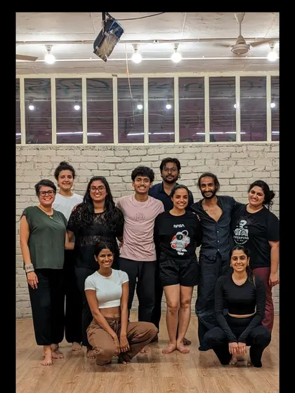 A happy group photo after a fulfilling beginner contemporary class. This is our tribe.