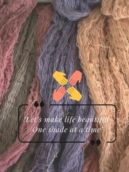 "Let's make life beautiful, one shade at a time." This image of colorful, naturally dyed yarns encapsulates our philosophy and our role as a center for all who want to engage with natural colors.