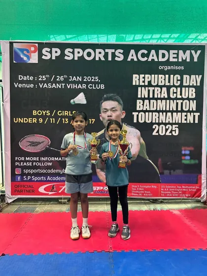Our U-11 girls finalists from the Republic Day tournament. Congratulations to both players on a fantastic match.